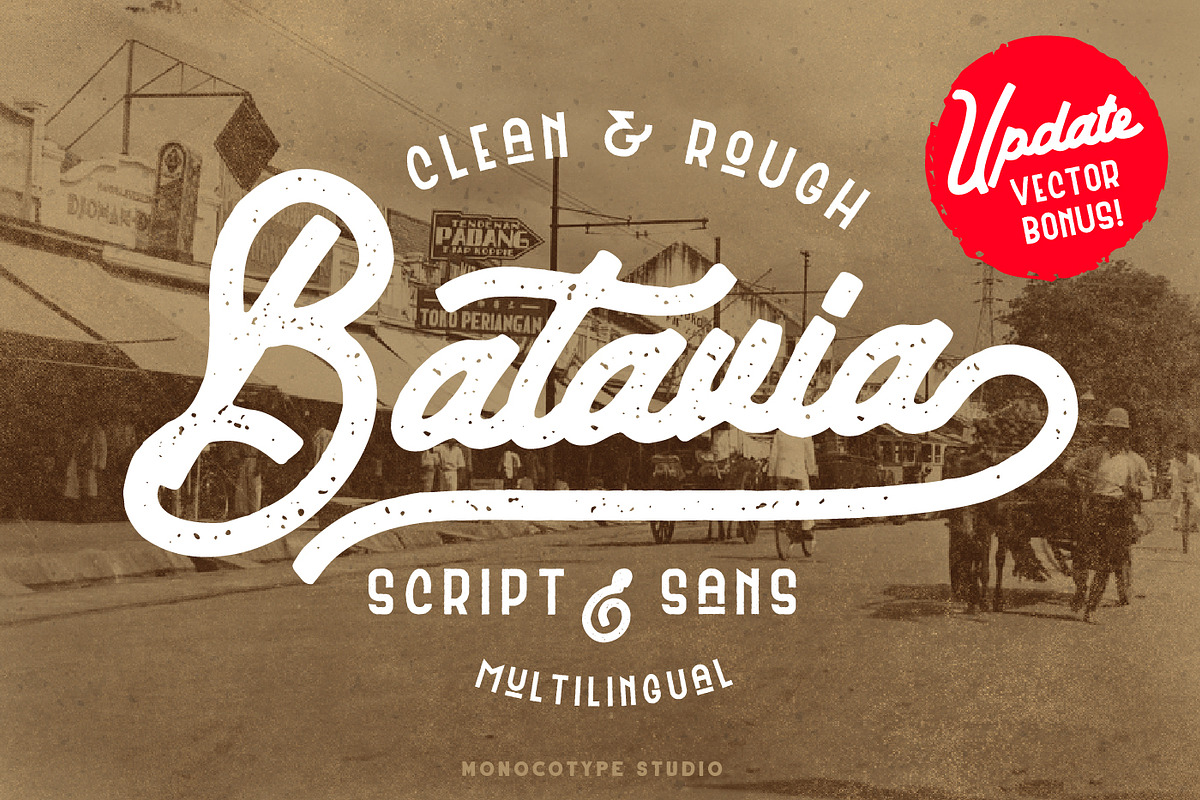 Sale - Batavia Script & Sans, a Script Font by Monoco Type Foundry (Photo 1 of 11)