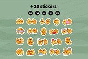 Cute Kawaii Autumn Leaf Couple, a Seasonal Illustration by Palau (Thumbnail 12 of 12)