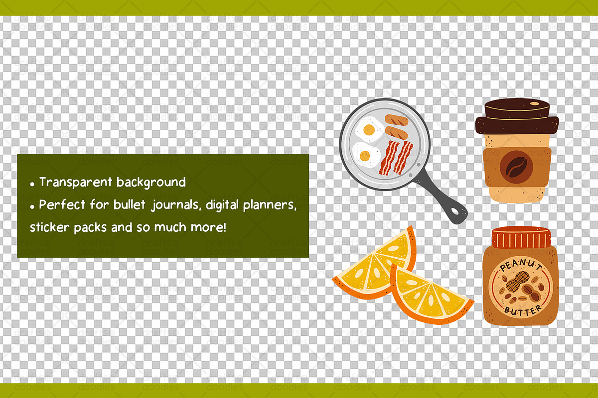 Breakfast Favorites Clipart Set, an Object Graphic by Drafts n Doodles (Photo 3 of 3)