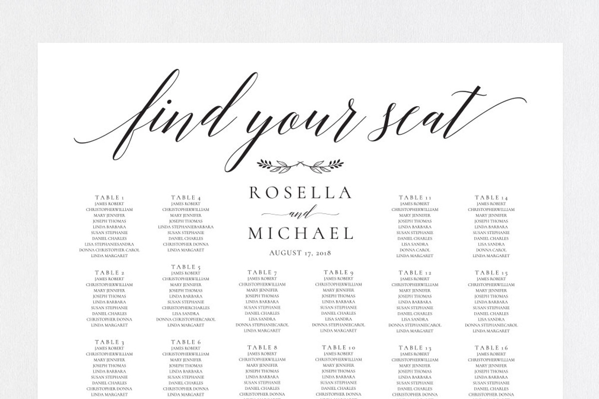 Wedding seating chart SHR168, an Invitation Template by Shafura_Wedding (Photo 3 of 5)