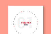 Calendar 2022 Circle Design, a Stationery Template by WORAKAMON Design Studio (Thumbnail 1 of 5)