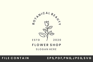botanical beauty with line art logo, a Branding & Logo Template by SD 22