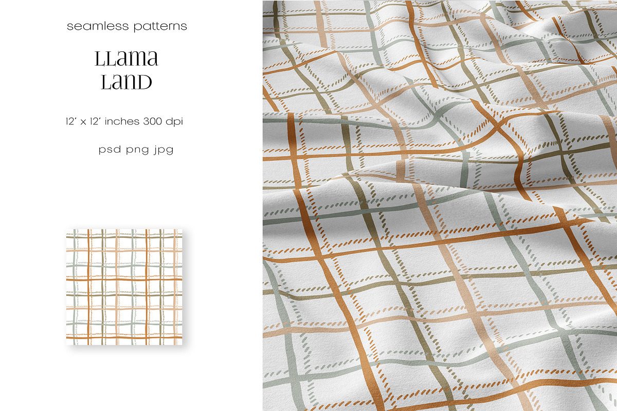 Llama Land Kids Pattern Collection, a Pattern Graphic by PROTEA Watercolor Studio (Photo 4 of 6)