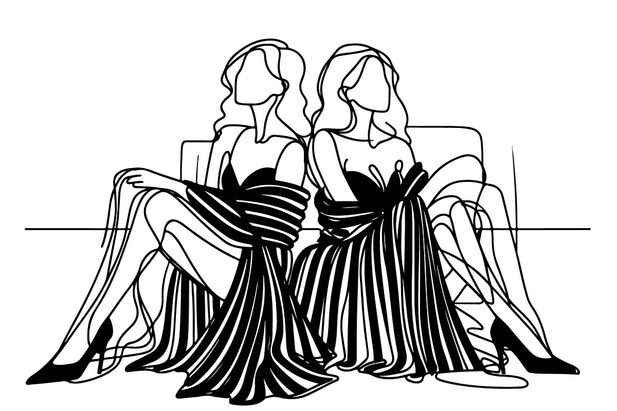 Line sketch Elegant Womens, a Person Illustration by Sketching