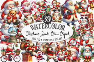 Christmas Santa Claus Clipart, an Illustration by Designking