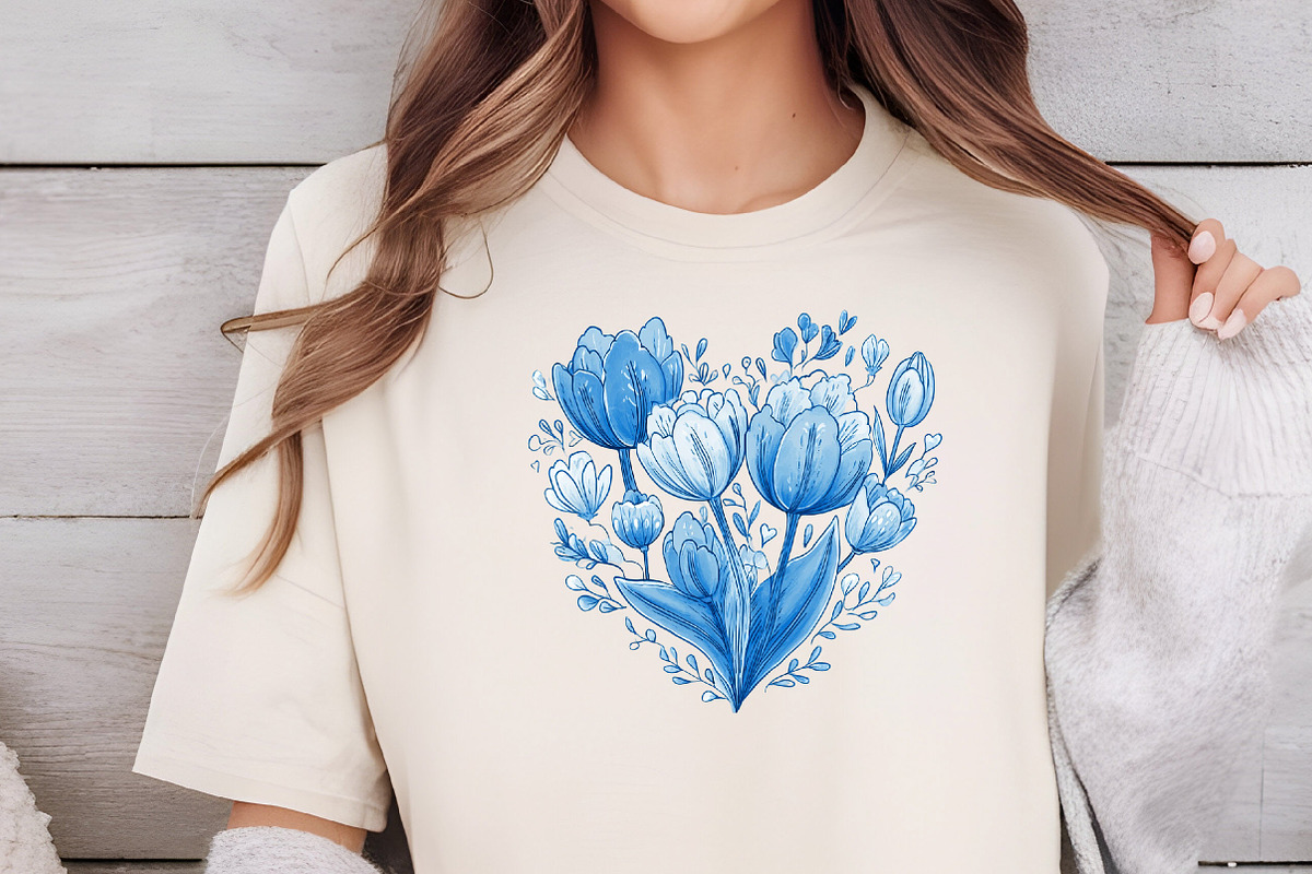 Dutch Folk Blue Clipart Set, an Illustration by DreamCafeArt (Photo 4 of 6)