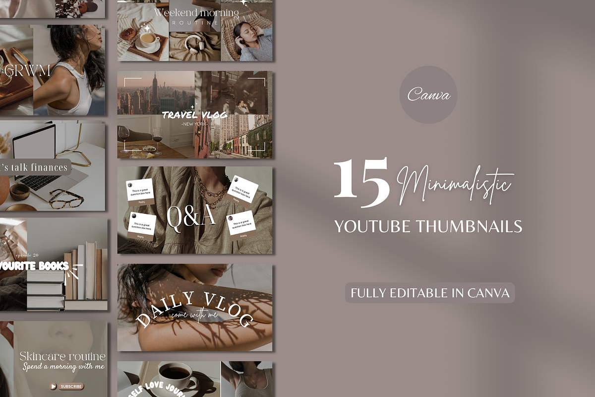 15 YouTube Thumbnail Templates, a Social Media Template by SociallyyCreative (Photo 1 of 6)