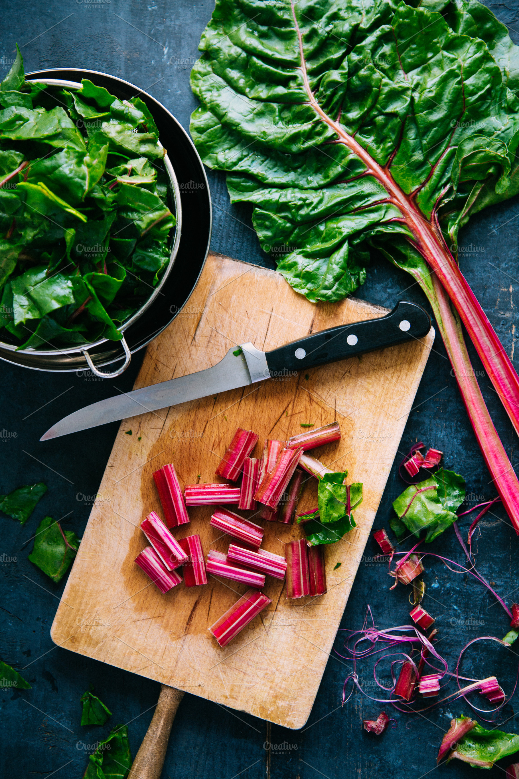 Cooking healthy swiss chard featuring chard, swiss chard, and rainbow chard, a Food & Drink Photo by asife