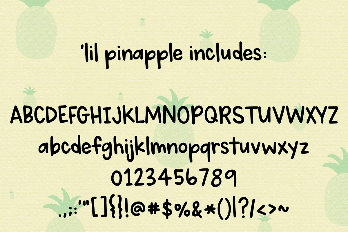 'lil pineapple Handwritten Font, a Handwritten Font by Ash Avenue Designs (Photo 5 of 5)