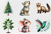 Woodland Animals Clipart, a Seasonal Illustration by Rose Art (Thumbnail 3 of 5)