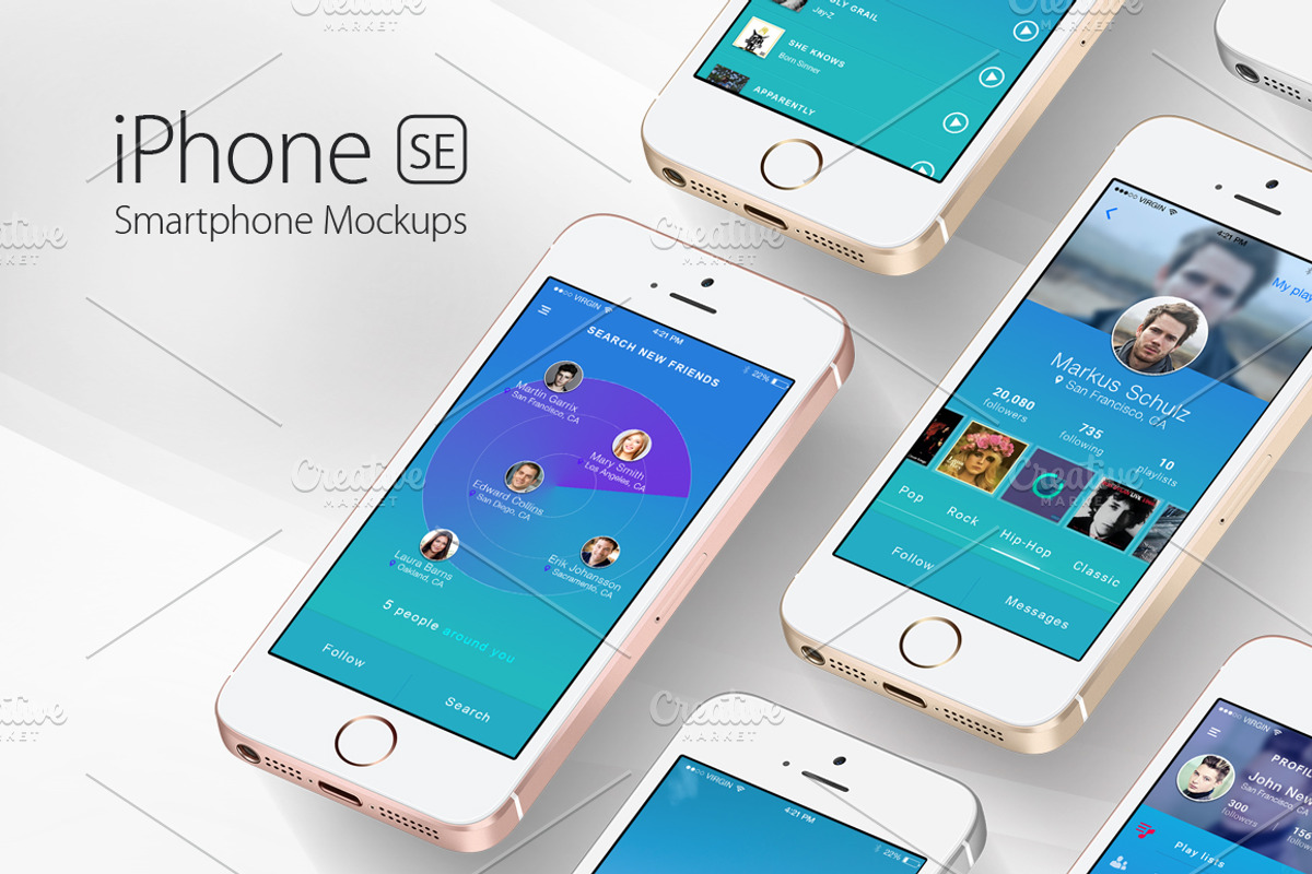 iPhone SE Mockups, an iPhone Mockup by ydlabs (Photo 1 of 4)