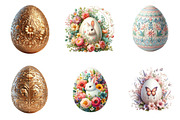 Easter eggs clipart bundle, an Illustration by SinaCreation (Thumbnail 4 of 11)