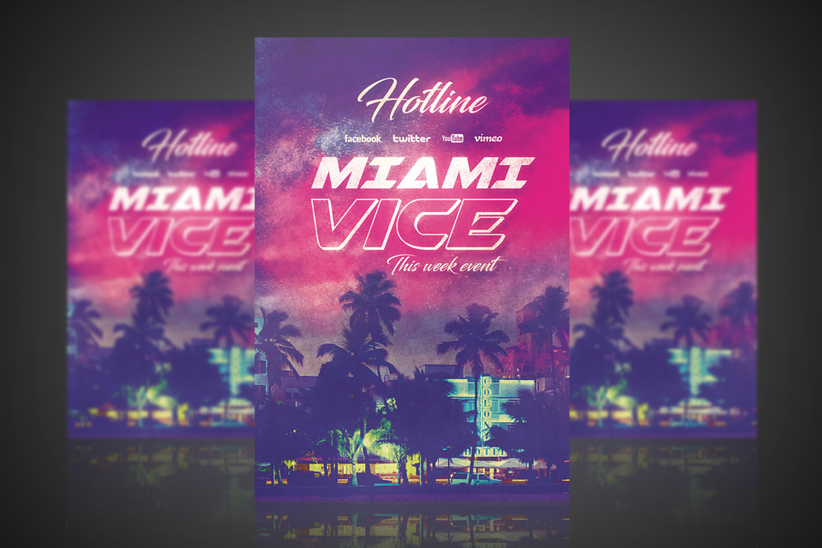 Miami Vice - Flyer / Poster, a Flyer Template by VectorMedia (Photo 1 of 8)