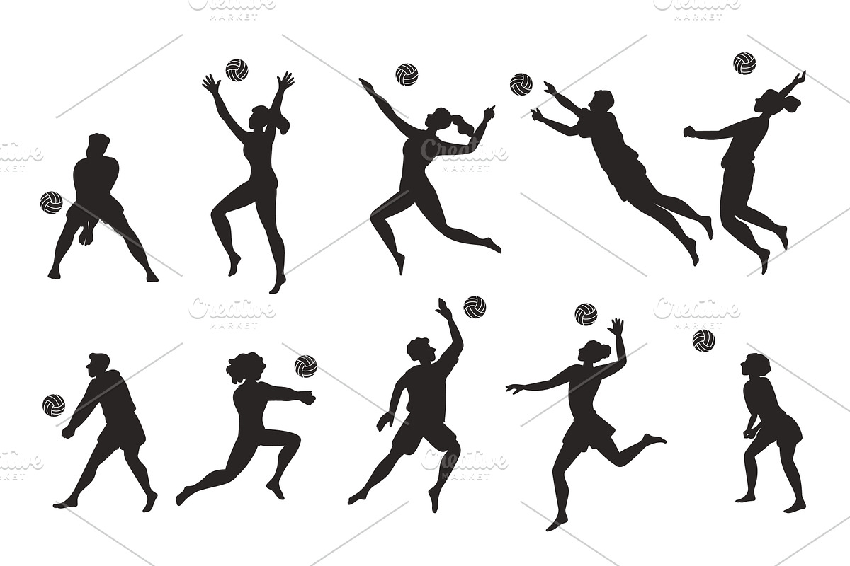 Beach volleyball players. Men and, a Sport Illustration by Vectorbuum