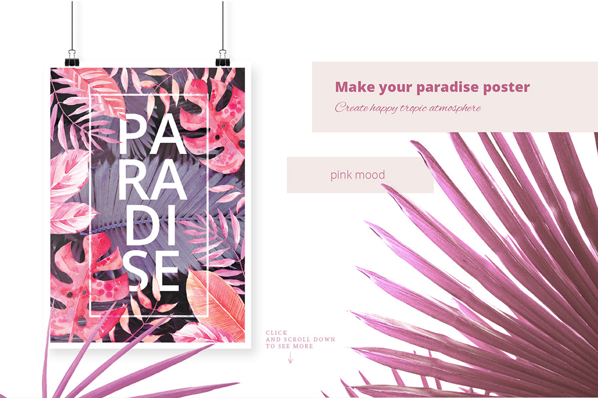 Sunset in the Tropics graphic set., a Decorative Illustration by Dinkoobraz (Photo 2 of 9)