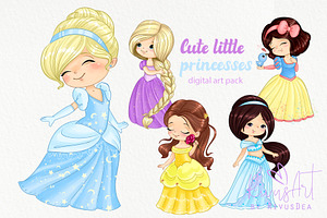 Cute princess PNG clipart download.