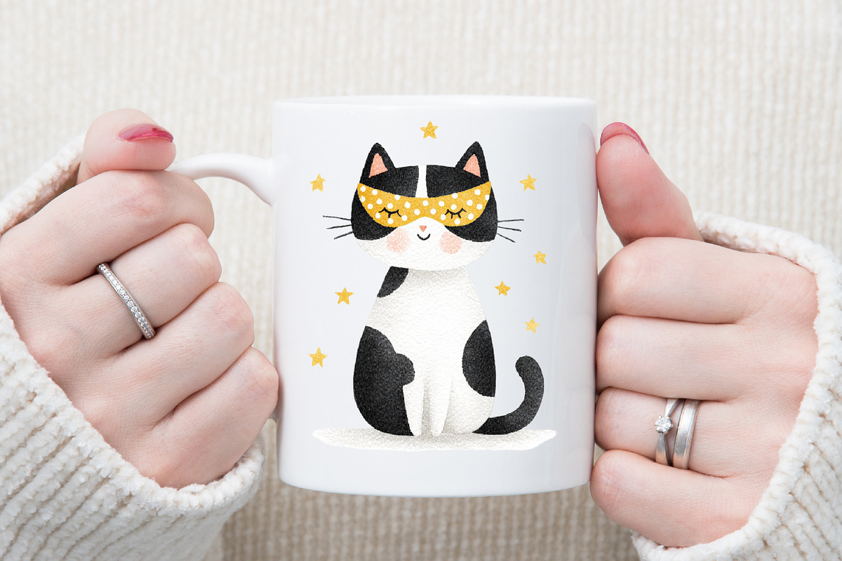 New Year Cat Clipart, Party Graphics, an Illustration by Sublimation Artist (Photo 5 of 6)