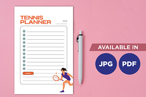 Tennis Planner Sports Template