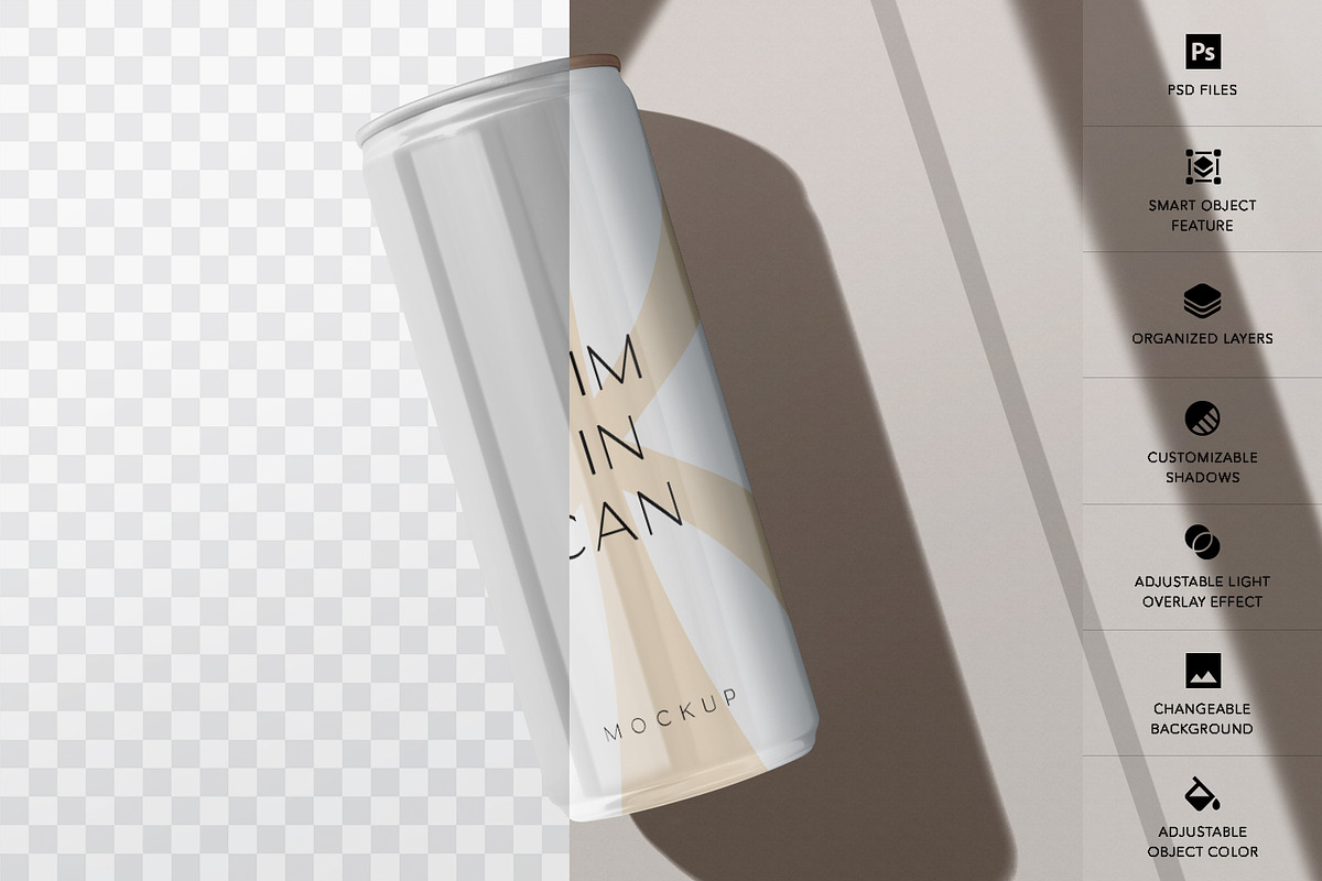 250ml Slim Tin Can Mockups, a Packaging Mockup by DesignNeutrons (Photo 2 of 7)