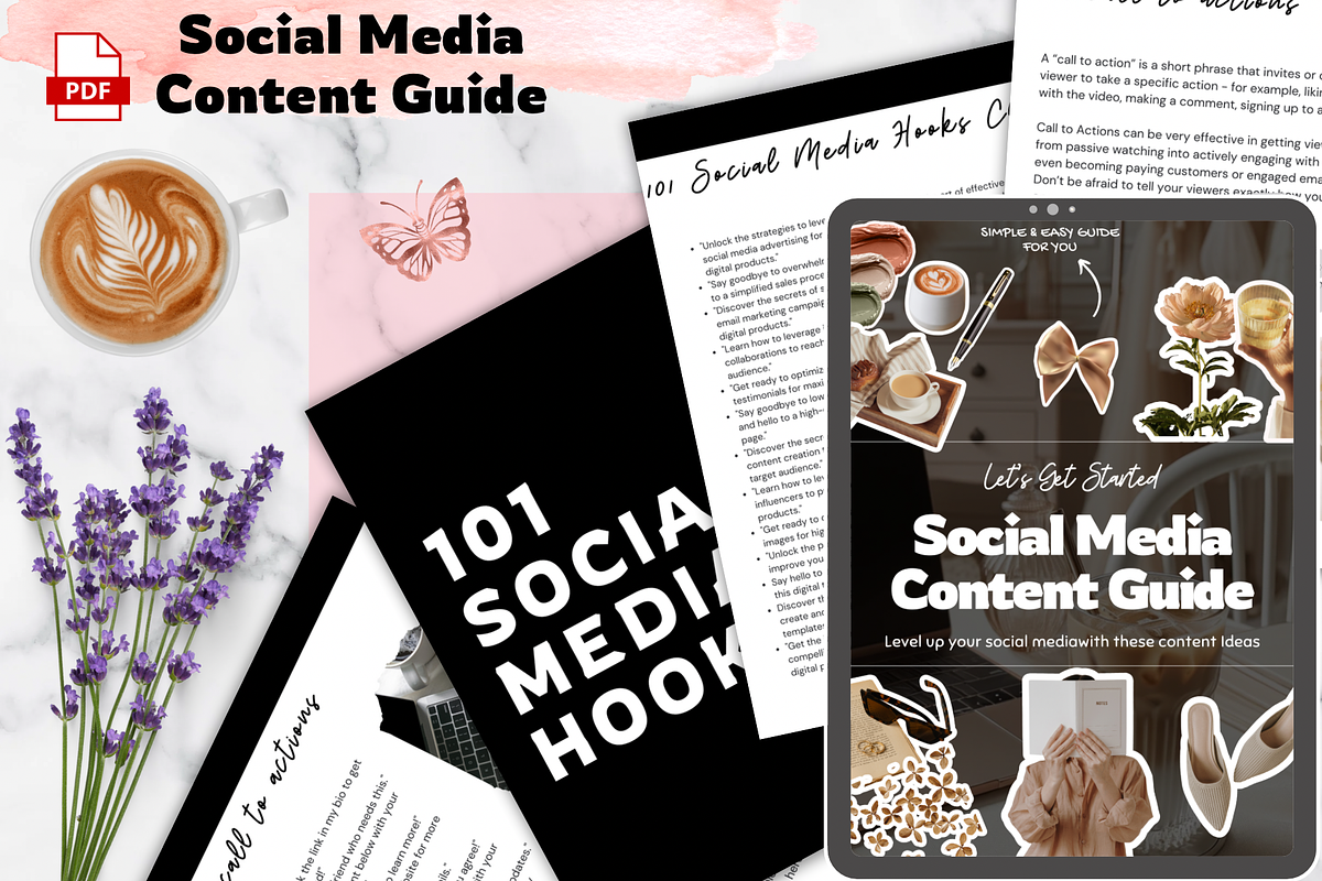 Easy Social Media Content Guide, a Templates & Theme by bellaROSEworkshop (Photo 3 of 3)