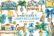 Watercolor Cheetah Clipart, an Illustration by Libby Wishes (Thumbnail 6 of 6)