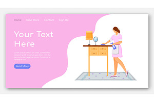 Room Service Landing Page Vector