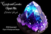 Purple Crystals & Geodes Clipart Mix, an Object Illustration by Sapphire X Designs (Thumbnail 1 of 4)