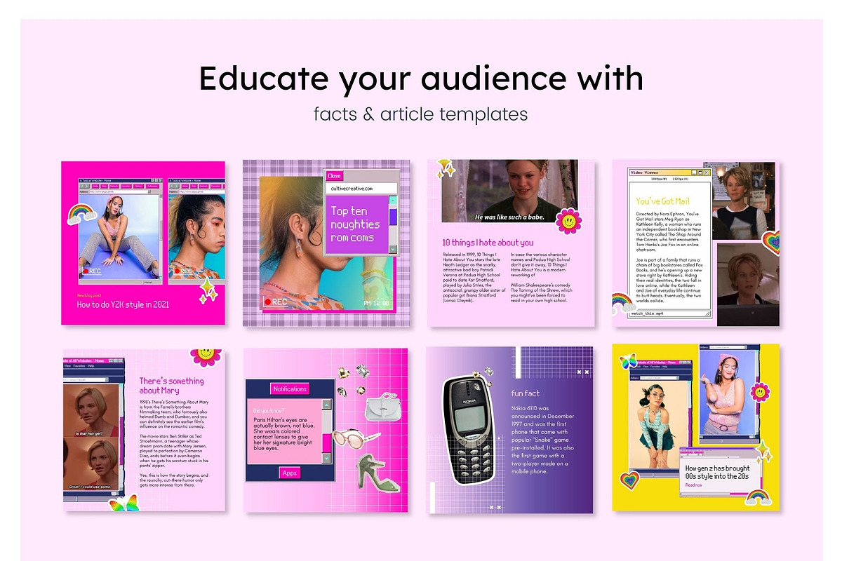 Retro Instagram Feed Canva Template, a Social Media Template by Cultive Creative (Photo 9 of 14)