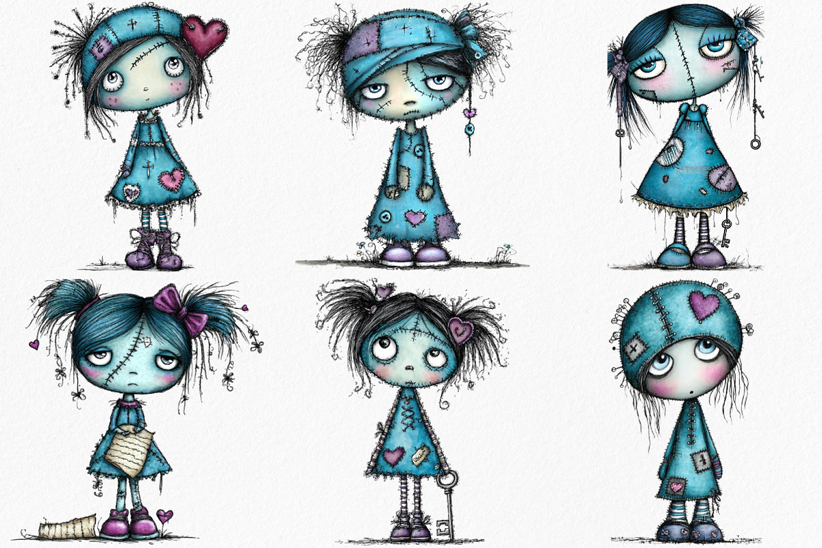 Whimsical Voodoo Doll Clipart Bundle, an Illustration by Canvas Craft (Photo 3 of 7)