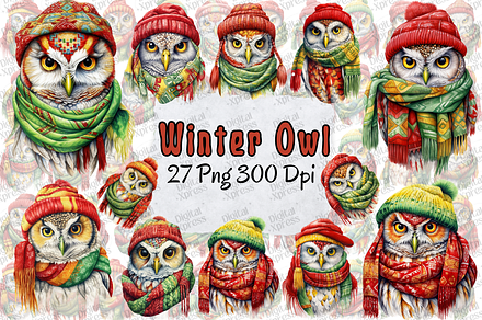 Winter Owl PNG Sublimation Bundle