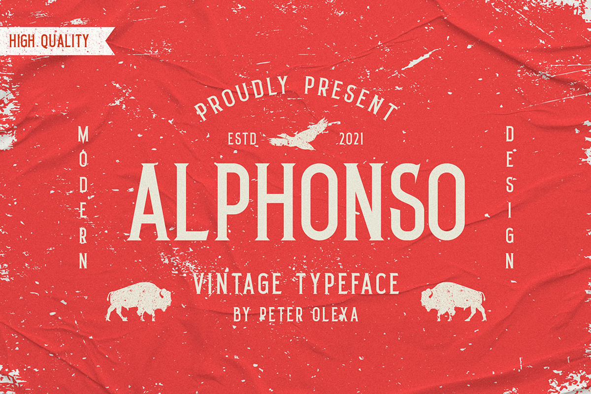 Alphonso Retro Font, a Serif Font by JumboDesign (Photo 1 of 7)