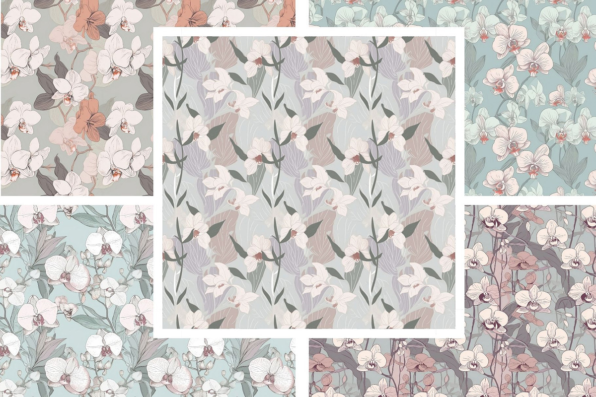 Sweet Orchids Seamless Pattern, a Pattern Graphic by STUDIO CHOTI (Photo 2 of 5)