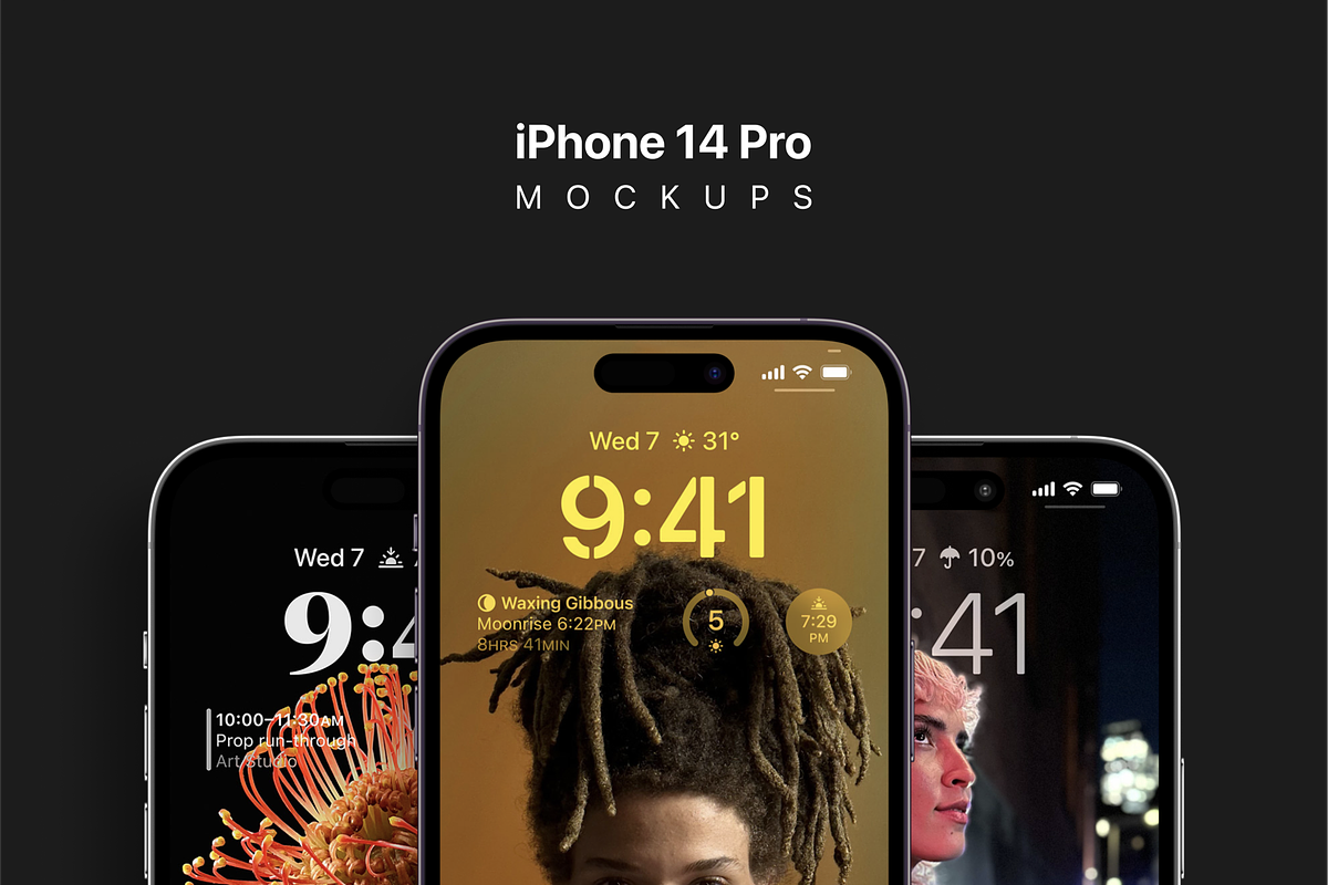 iPhone 14 Pro Mockups, an iPhone Mockup by Ui Markets (Photo 6 of 13)