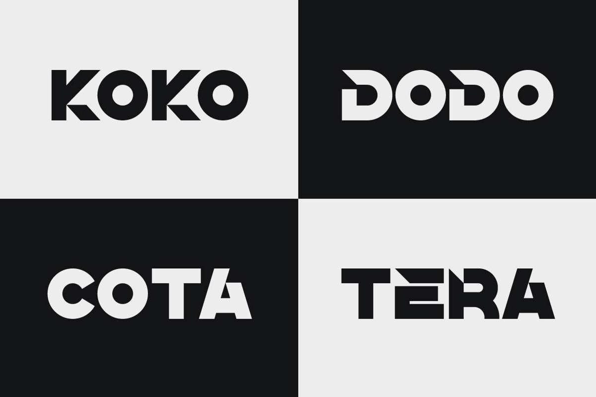 Komata – Bold Geometric Display Font, a Sans Serif Font by Artiveko (Photo 4 of 8)
