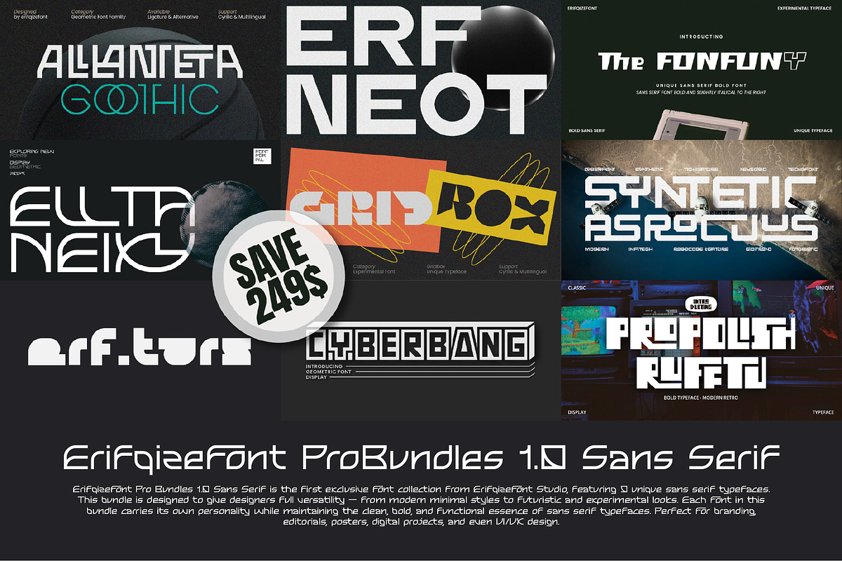 Bundles Sans Serif Font Erifqizefont, a Sans Serif Font by Erifqizefont (Photo 1 of 10)