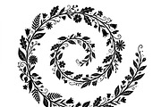 50 Elegant Floral Leaf Spiral Frame, a Decorative Illustration by Amazin_art (Thumbnail 22 of 39)