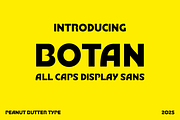 Botan All Caps Display Sans, a Font by PeanutButter Type (Thumbnail 1 of 7)