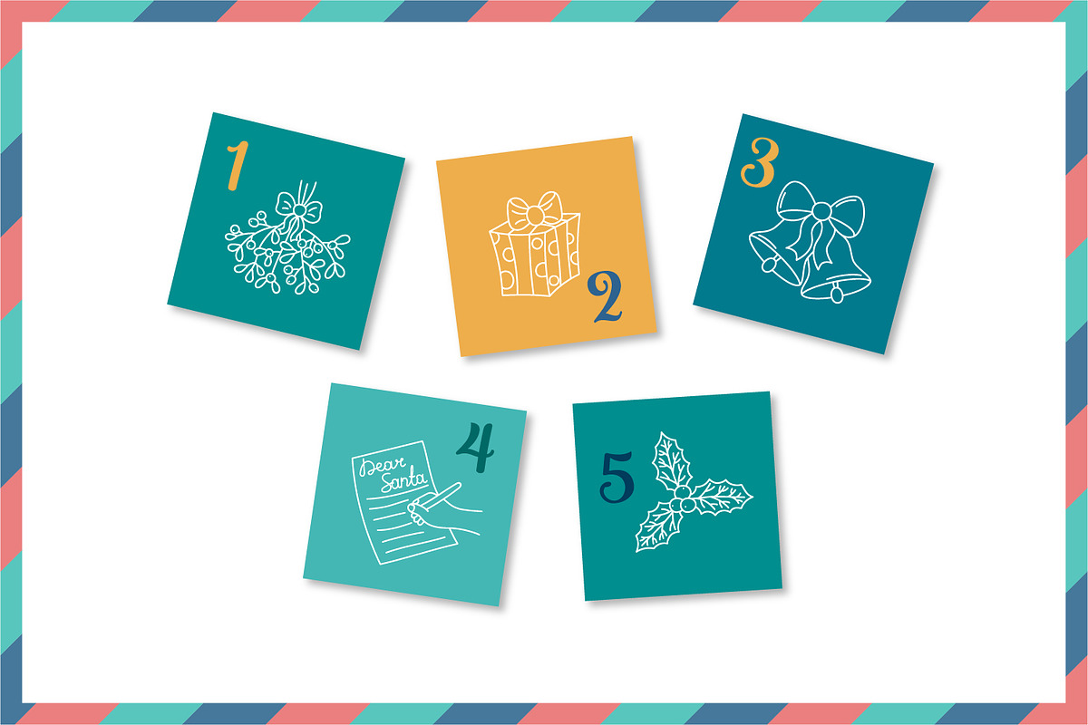 Christmas Advent Calendar Vector, a Card Template by AnnaViolet_store (Photo 5 of 12)