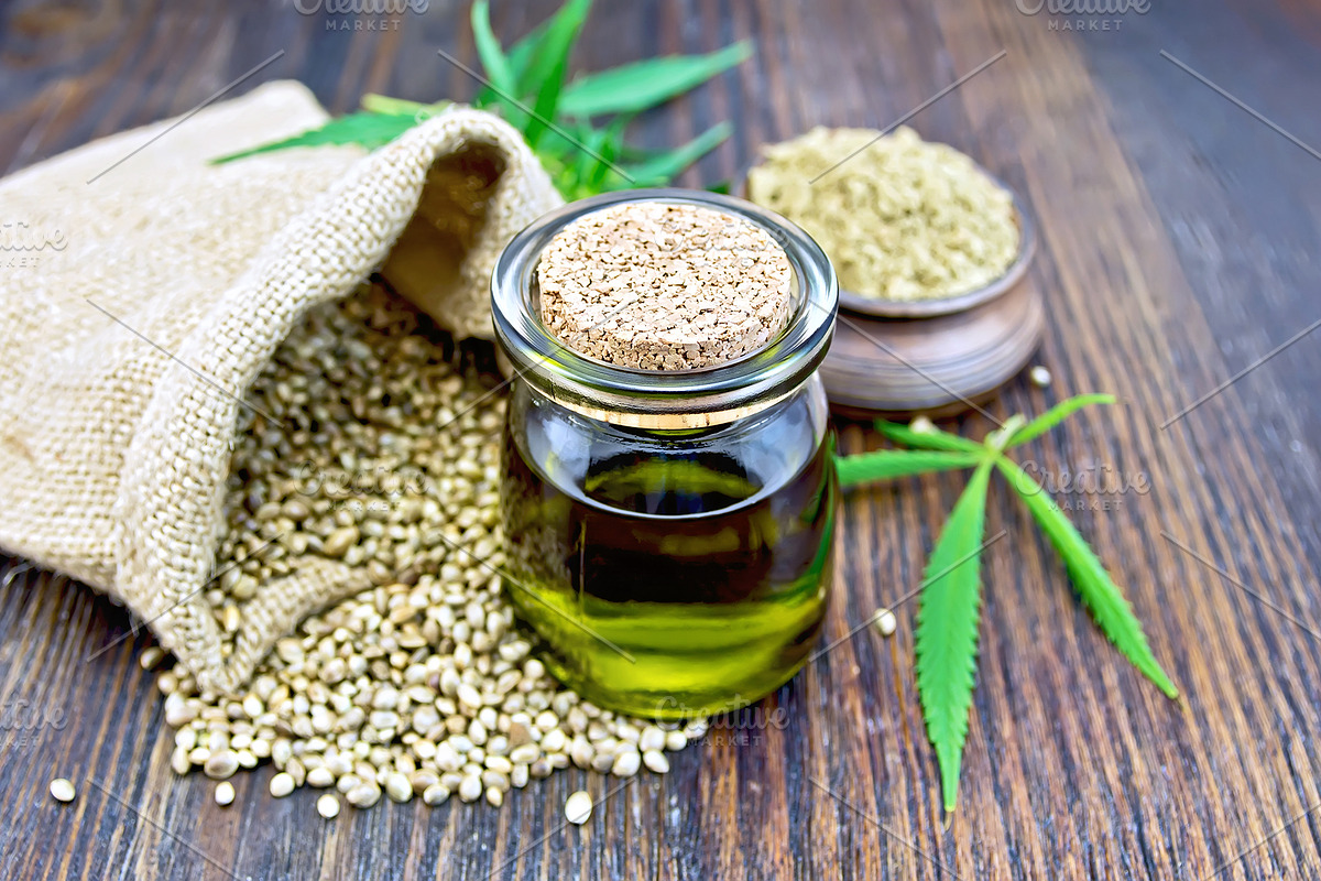Hemp oil in a glass jar, a Food & Drink Photo by rezkrr (Photo 3 of 3)
