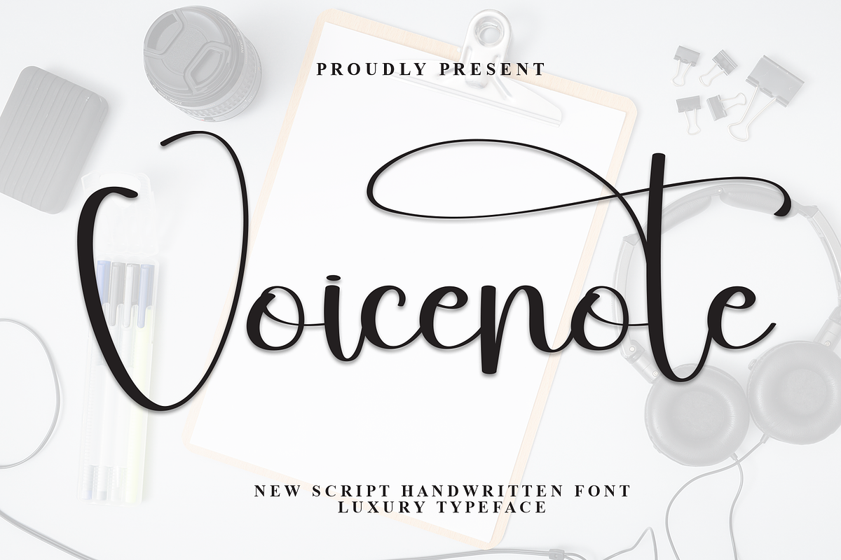 Voicenote | Script Font, a Handwritten Font by Scratchones (Photo 1 of 9)
