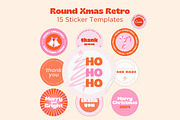 Round Xmas Retro Sticker Templates, a Stationery Template by Hell Yeah Designs (Thumbnail 8 of 8)