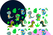 Dino Fun Pack Clipart & Patterns, an Illustration by ChubbyBunny Art (Thumbnail 4 of 5)