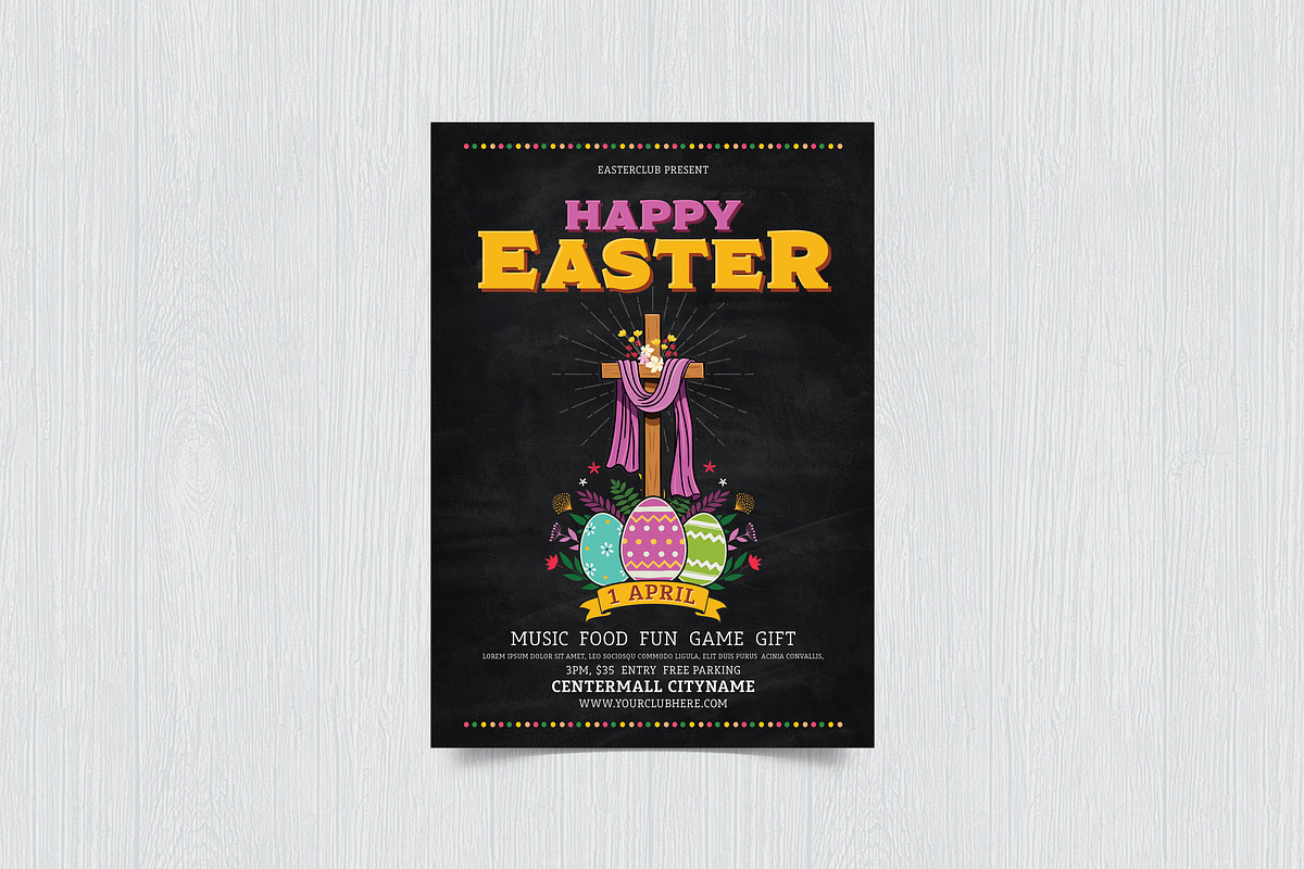Happy Easter Party Flyer, a Flyer Template by DesignWorkz
