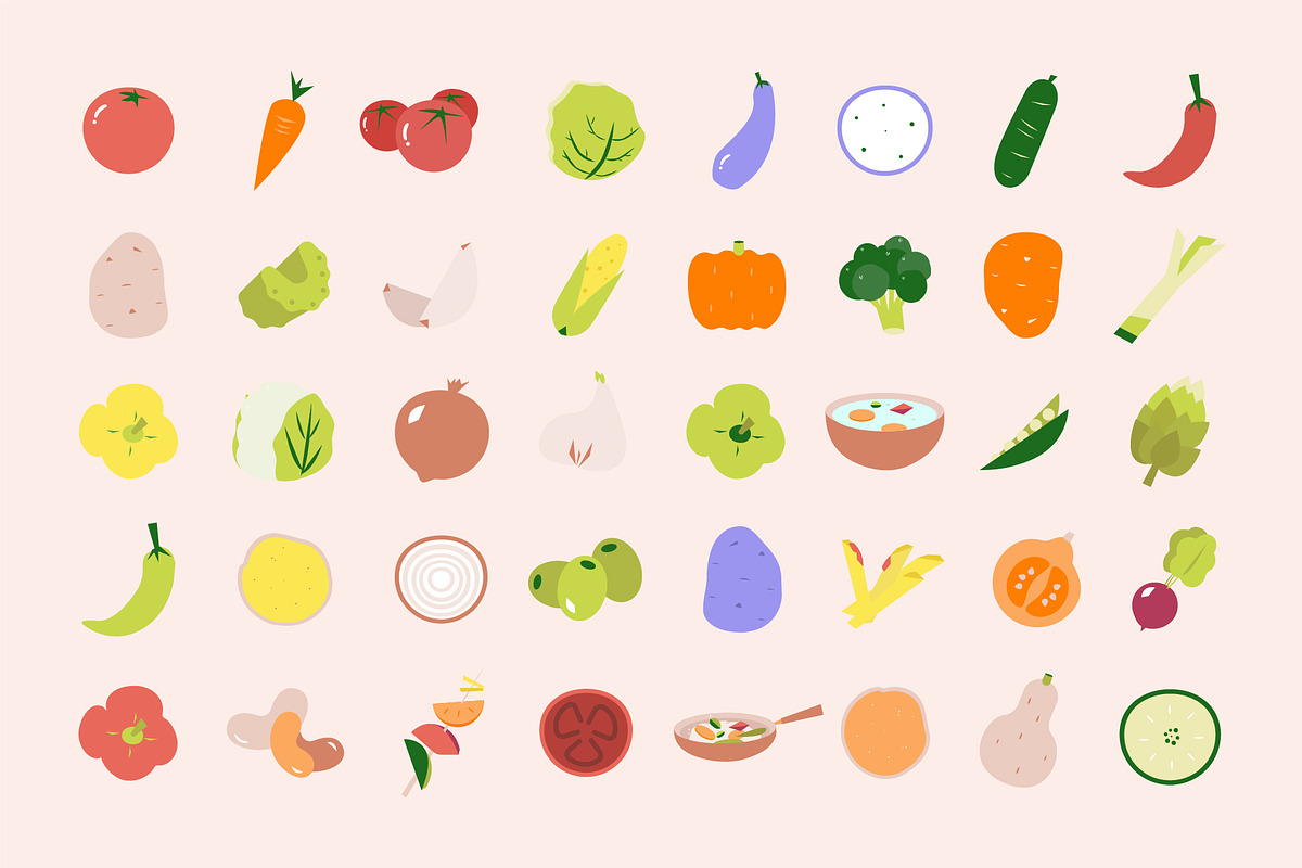 Vegetables icon set, an Icon by Marinastu (Photo 4 of 4)