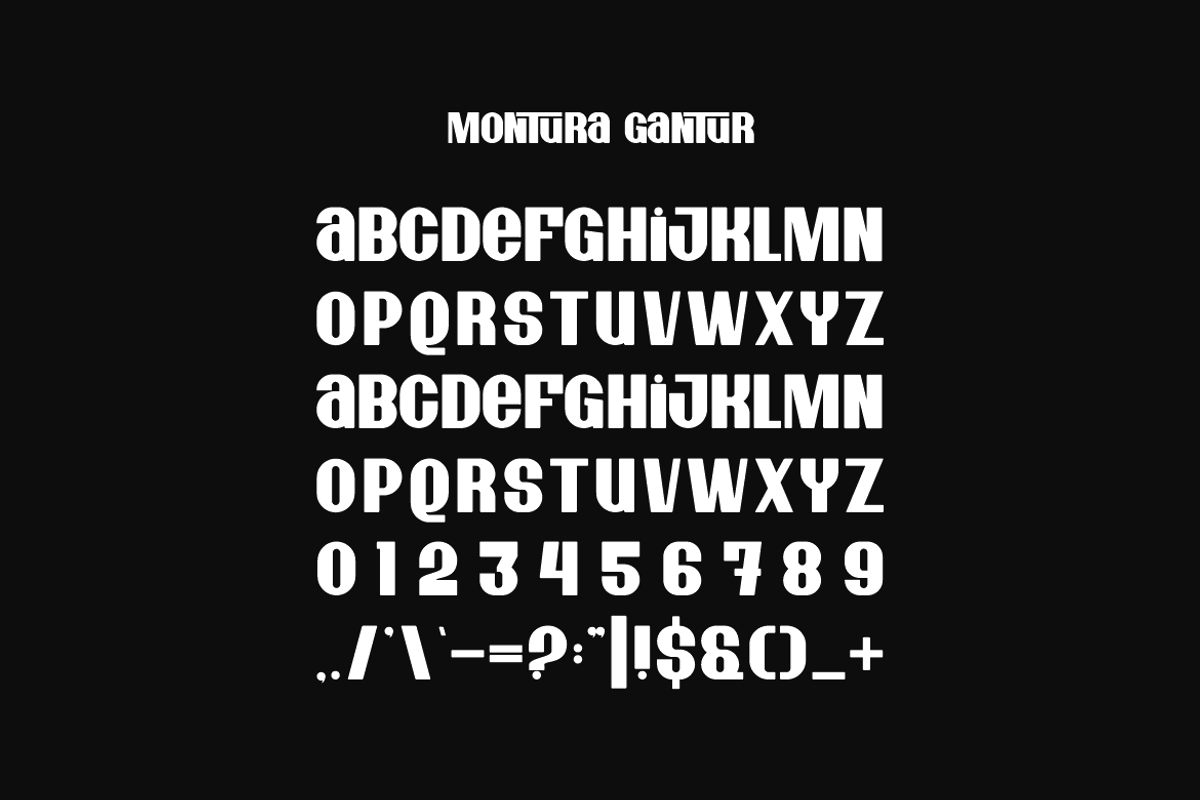 Montura Gantur - Block Font, a Sans Serif Font by Iqsiart Studio (Photo 3 of 7)