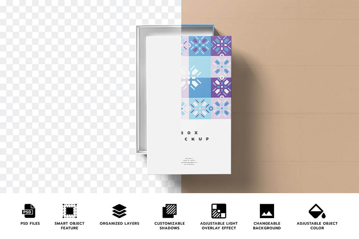 Gift Box Mockup, a Product Mockup by PixelVoyager (Photo 2 of 7)
