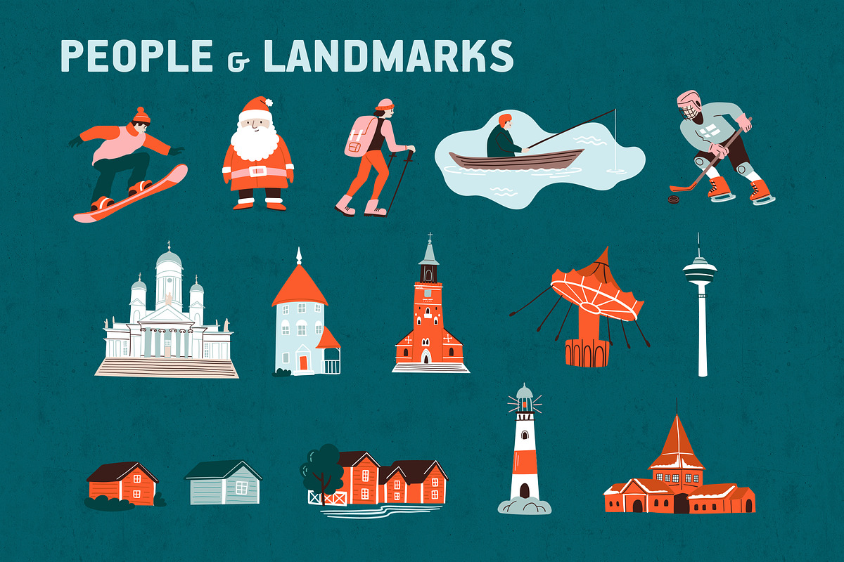 Explore Suomi. Map of Finland, an Object Illustration by helenreveur (Photo 4 of 5)