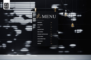 Hanging Menu Board Mockup