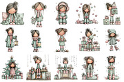 Christmas Little Girl Clipart, an Illustration by CreationArt (Thumbnail 4 of 5)