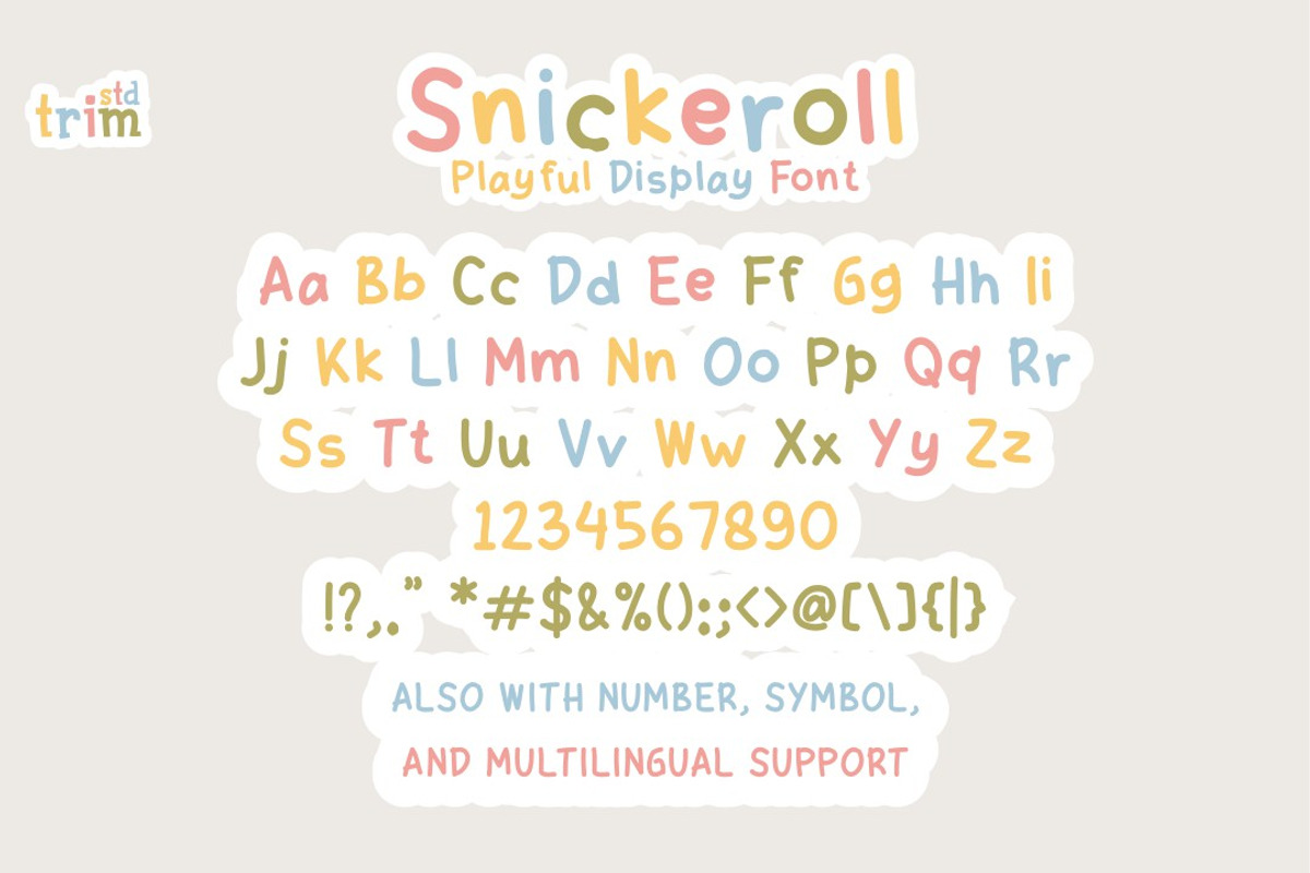 Snickeroll - Playful Sticker Font, a Handwritten Font by TrimStudio (Photo 7 of 8)